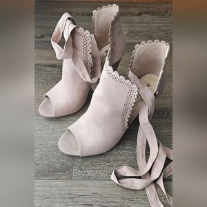 Women's Open Toe Ankle Tie High Heel Shoes
